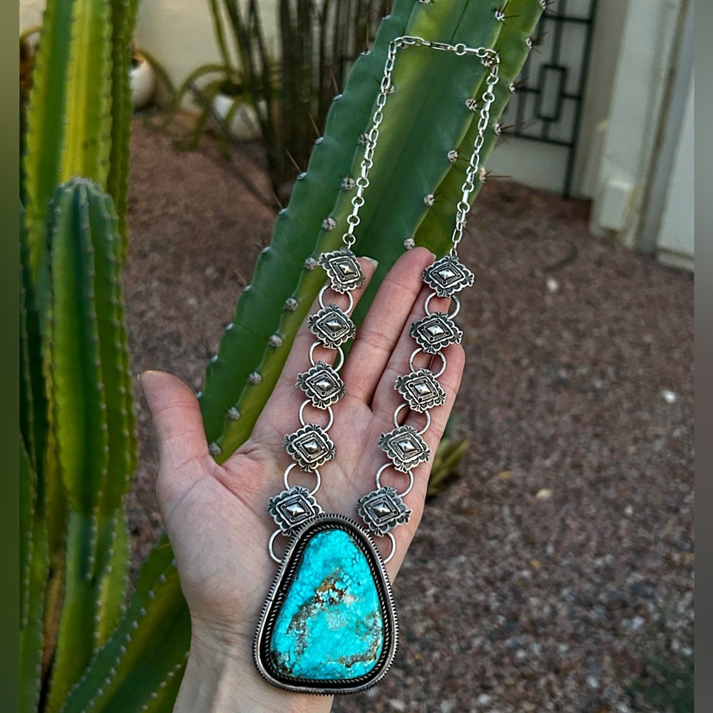 CastleDome Turquoise Vintage Sterling Silver Pendant necklace